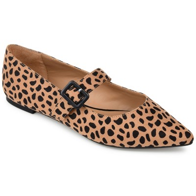 Journee Collection Womens Patricia Slip On Pointed Toe Ballet Flats Leopard  12 : Target