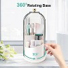 BRINJOY Vanity Makeup Brushes Holder Toothbrush Holders with Sliding Lid, Rotating 3 Slots Bathroom Organizer Countertop - 4 of 4