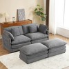 75.6" Modern Corduroy Modular Sectional Sofa Bed with Side Storage Pockets & Two Movable Ottomans - 2 of 4