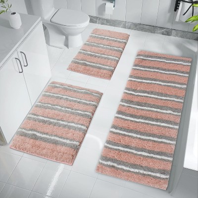 Home Weavers Glamour Collection 100% Polyester Microfiber Bathroom Rug, Non Slip Bath Mat Water Absorbent Soft Microfiber Shaggy Mat Machine Washable