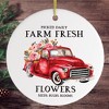 Artistic Red Truck and Farm Flowers Christmas Ornament| OrnamentallyYou - 4 of 4