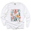 Simply Sage Market Winter Leaves Garment Dyed Long Sleeve - L - White - 2 of 4