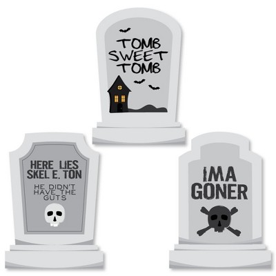 Big Dot of Happiness Graveyard Tombstones - DIY Shaped Halloween Party Cut-Outs - 24 Count