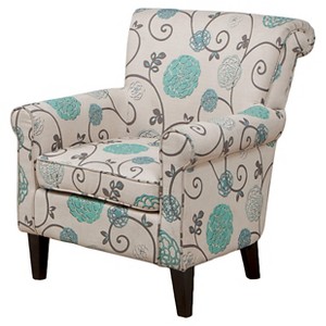 Roseville Club Chair Blue Flowers - Christopher Knight Home