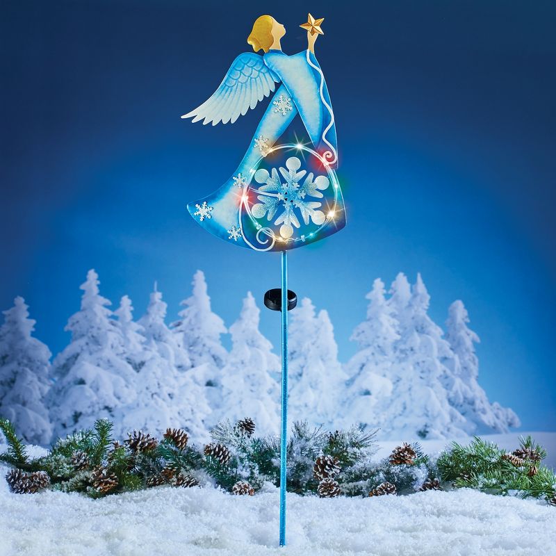 Collections Etc Solar Angel Snowflake Wind Spinner Garden Stake 11.5 X 2.75 X 42.75, 3 of 4