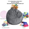 Itopfox Stuffed Animal Storage Bean Bag Chair Cover Washable Ultra Soft Corduroy for Organizing Plush Toys or Textile Sack Bean Bag for Adults Teens - 3 of 4