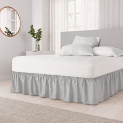 Easy Fit 11577QUEEN KING Wrap Around Solid Ruffled Queen King Bed Skirt 80X60 