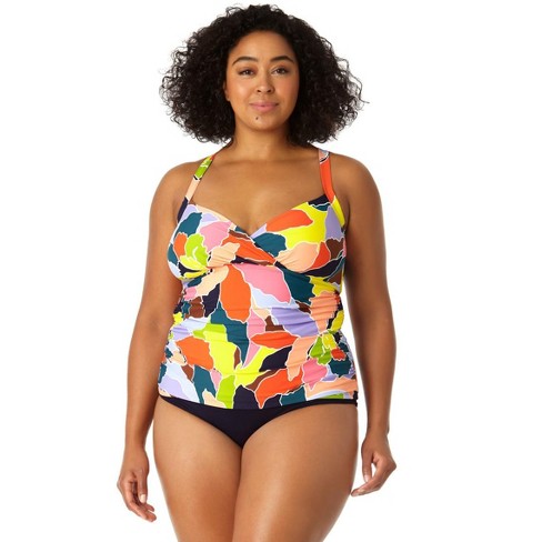 Anne Cole Plus - Women's Halter Tankini Top - 22w Multi : Target