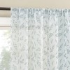 No. 918 1pc 50"x84" Briarwood Leaf Puff Print Textured Sheer Rod Pocket Curtain Panel Chambray - 2 of 4