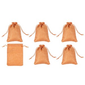 Unique Bargains Cotton Linen Bank Coin Change Bag with Drawstring 6 Pcs - 1 of 4