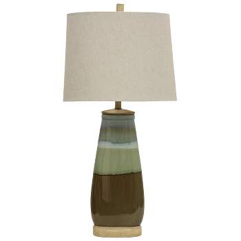 Millville Reactive Glaze Ceramic Table Lamp Brown/Green - StyleCraft