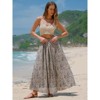 EXLURA Womens Elastic High Waist Flared Maxi Skirts Floral Swing Midi Skirt Casual Summer Long Skirt Beach Vacation Resort - 2 of 4