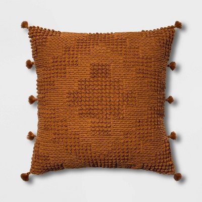 Oversize Chunky Textured Diamond Throw Pillow Brown - Opalhouse™