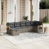 vidaXL Garden Sofa Set Grey PE rattan Large Removable Covers - 2 of 4