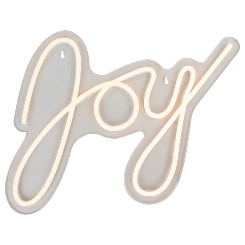 Northlight 12" White LED Lighted "Joy" Neon Style Christmas Sign, 4 of 6
