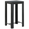 vidaXL 3 Piece Patio Bar Set with Cushions Poly Rattan Black - 3 of 4