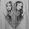 Buffy The Vampire Slayer Slayerettes Distress Art Crew Neck Short Sleeve Gray Heather Women's Crop Top - 3 of 4