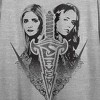 Buffy The Vampire Slayer Slayerettes Distress Art Crew Neck Short Sleeve Gray Heather Women's Crop Top - image 3 of 4