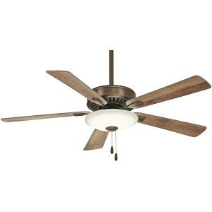 52" Minka Aire Farmhouse Indoor Ceiling Fan with LED Light Heirloom Bronze White Glass Shade for Living Room Kitchen Bedroom House - 1 of 4