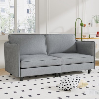 NicBex Modern Minimalist Comfy Fabric Loveseat Sofa Couch with Side Pockets,2-Seat Lounge Sofa for Living Room,Apartment
