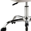 HomeRoots White and Silver Faux Leather Adjustable Height Swivel Rolling Office Chair - 4 of 4