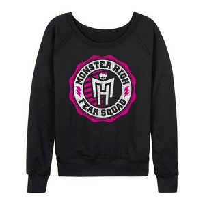 Women's - Monster High - Fear Squad Lightweight French Terry Wide Neck Long Sleeve Shirt - 1 of 4