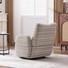 CAVINAS Modern Swivel Leisure Chair,Sofa Lounge Chair with Striped Fabric,Metal Base,Sand-Rimmed Boucle Armrest Chair for Living Room,Bedroom - 2 of 4