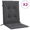 vidaXL Lowback Chair Cushions 2 pcs Melange Anthracite 39.4"x19.7"x1.6" Fabric - 2 of 4