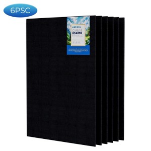 HANSILK  Black Canvases for Painting, Canvas Panels 12x16 inch, Pack of 6, 100% Cotton Acid-Free, Art Boards for Oil - 1 of 4