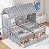 YOOCOZZ Twin Size House Platform Double-Bed with Roof and Windows and 2 Storage Drawers - 3 of 4