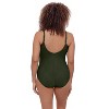 Aqua Green, Women's Princess Seam Shirred One Piece - 3 of 3