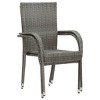 vidaXL Stackable Patio Chairs 2 pcs Gray Poly Rattan - 3 of 4