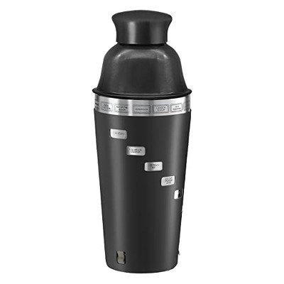 OGGI Dial A Drink Cocktail Shaker - Black, 15 Recipes, Built-in Strainer, 34 oz