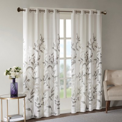 MAYEERTY Modern Fashionable and Practical Burnout Printed Curtain Panel Pair(2 Pcs Window Panels)