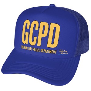 Harley Quinn Animated Series Batman Gotham City Pd Gcpd Logo Foam Trucker Cap Royal - 1 of 4