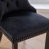 PAGED Classic Velvet Dining Chairs Set of 2 Tufted Upholstered Living Room Chairs with Wood Legs, Nailhead Trim for Living Room - 4 of 4