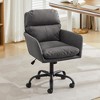 QingMoon PU Leather Office Desk Chair, 360° Swivel Computer Chair, Modern Ergonomic Armchair with Square Mid-Back for Conference, Study Room - 2 of 4