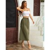 Women Y2k Cargo Long Skirt Low Waist Drawstring Maxi Skirt Ruched Vintage Slit Cargo Skirt with Pockets - 3 of 4