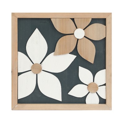 VIP Wood 13 in. Multicolor Flower Wall Sign