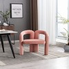 Set Of 2 Caris 25.2" Wide Contemporary Designed Fabric Upholstered creative personality minimalist  Armrest Dining Chairs-Maison Boucle - 3 of 4