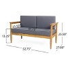 Christopher Knight Home Magnolia Outdoor 52.75" Acacia Wood Loveseat with Cushions, Teak/Dark Gray - 3 of 4