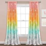 52"x84" Kids' Make A Wish Dandelion Fairy Ombre Window Curtain Panels Pastel Rainbow Set - Lush Décor