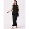 Allegra K Women's Casual Sleeveless Tunic Top with Elastic Waist Wide Leg Pants 2-Pieced Suit Set - 4 of 4