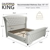 AMERLIFE Platform Bed Frame, Velvet Upholstered Bed with Deep Button Tufted - 2 of 4