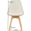 Spoon Shaped Plastic Dining Chair, Set of 4, Metal & Wood Leg, Some Have Soft Cushions - 2 of 4