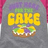 Girls' - Instant Message - Mardi Gras Here For The Cake Shirt Tail Raglan Graphic T-shirt - 2 of 4