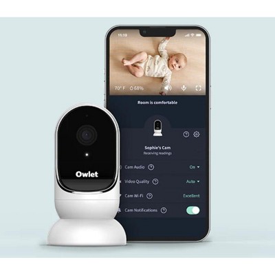 Owlet Cam BC04NWUCK-RB Audio and Background Sound, Room Temp, Night Vision Smart HD Video Camera Baby Monitor White - Manufacturer Refurbished