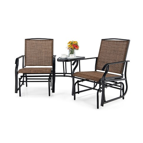 2 seat deals glider with table