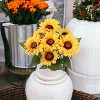Floral Home 21" Yellow Sunflower Bush - 6-Piece - 3 of 4