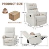 CAVINAS Rocking Recliner Chair, Swivel Nursery Rocking Chair, Swivel Chair Accent Chair, Glider Chair with Side Pocket, Home Theater Seating - 3 of 4